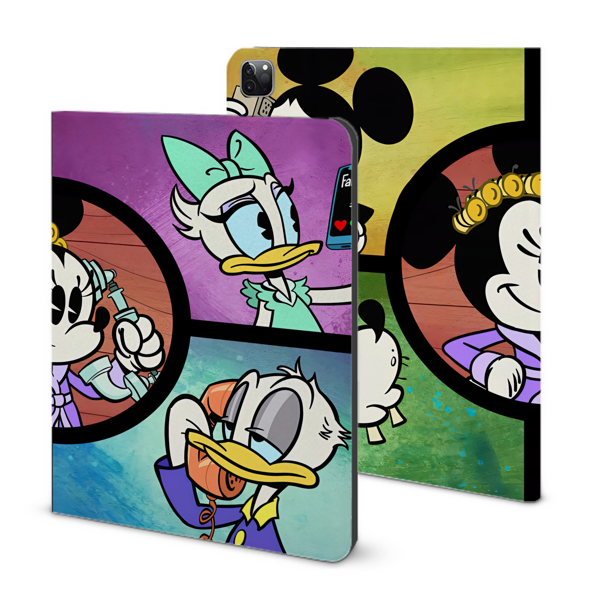 （画像用） ミッキーマウス Mickey Mouse IPad ケース ブック型 PUレザー TPU 耐衝撃 軽量 薄型 ペン収納なし 全面保護 IPad 各モデル対応